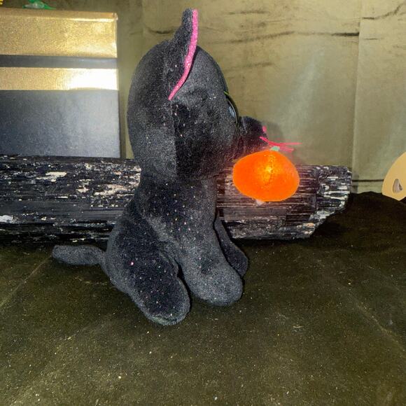 Ty Beanie Boo Potion Black Cat Plush 6″ Halloween Pumpkin EUC - Picture 2 of 4
